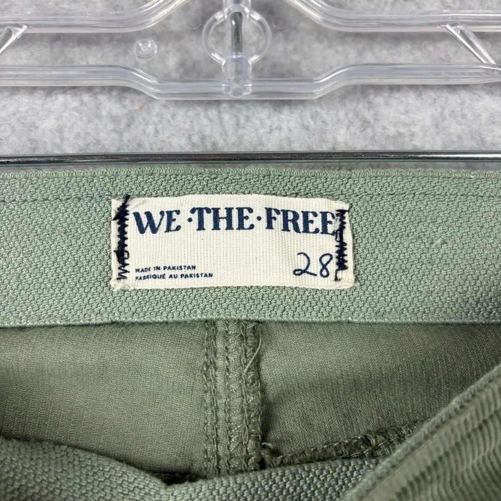 We The Free People Pants Women's 28 Green‎ Pinwale Corduroy Bootcut Pull On Boho